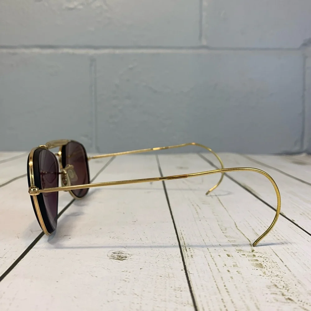 Vintage Ray-Ban 60's 70's  B&L 12K GF Shooter Aviator Wrap Around Sunglasses USA